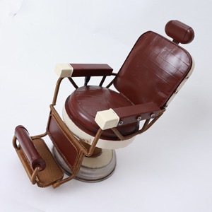 เก้าอี้ตัดผมทรงโมเดิร์น ดีไซน์สร้างสรรค์ โครงเหล็ก ปรับความสูงได้ เบาะหนัง พร้อมฐานโลหะ สำหรับห้องนั่งเล่น คอลเลคชั่นสำหรับบ้าน - Product Image 4