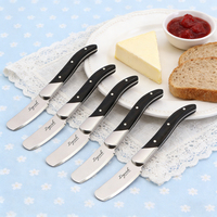 Couteau à fromage OEM&ODM, couteau à steak Laguiole en acier inoxydable avec manche en bois noir pour coffret cadeau