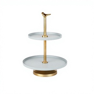 Fabulous Design 2 Tier Metal Cake Server Greatest Quality Round Shape Cake Chocolates Serving Stand For Sale - Product Image 1