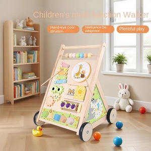 Chariot de marche multifonctionnel en bois pour bébé, éducatif et anti-renversement - Product Image 3