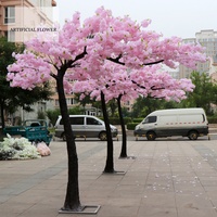 Pohon Sakura Bunga Tiruan untuk Pernikahan, Lengkungan Pohon Sakura Pink Cantik untuk Dekorasi Rumah, Kantor, Dalam dan Luar Ruangan