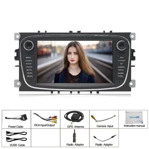 Lecteur multimédia <span class=keywords><strong>double</strong></span> din pour Ford Focus Mondeo C-MAX S-MAX <span class=keywords><strong>Galaxy</strong></span> II Kuga GPS Navigation Android Car Radio Head Unit Stereo - Product Image 6
