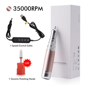 Stylo à polir les ongles, meuleuse électrique portable pour manucure et pédicure, or rose noir - Product Image 5