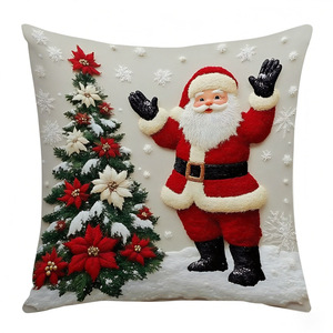 <b>Christmas</b> Pillowcases Festive <b>Reindeer</b> and Bunny Decorations Sofa Decorations 45x45cm Square Plush Soft Fashionable - Product Image 4