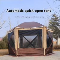 Tente de camping familiale 4-6 personnes, imperméable et coupe-vent, design hexagonal, tente d'été extérieure en tissu Oxford