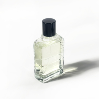 Bouteille de parfum d'atomiseur de parfum de luxe de luxe plat clair 100ml emballage en verre de forme unique bouteille de parfum vide