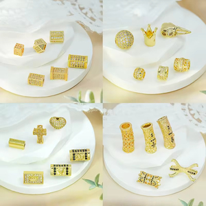 2025 đồ trang sức CZ Cubic Zirconia 18K vàng pendantplated hạt nối miếng đệm Zircon đá quý DIY hạt đối với trang sức làm Kit - Product Image 3