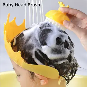 De gros crowne shampooing-Couronne de brosse à cheveux pour bébé en Silicone, brosse et peigne imperméables et réutilisables en Silicone souple pour nettoyer les cheveux de bébé, vente en gros
