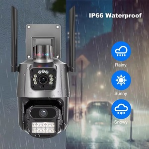 Caméra extérieure 4MP double objectif sans fil PTZ étanche sécurité CCTV avec caméra <span class=keywords><strong>de</strong></span> voyant d'avertissement - Product Image 3