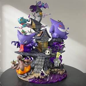 Ensemble de figurines de collection Pokémon, série d'œufs de type fantôme, Gengar, scène GK, avec base de <span class=keywords><strong>maison</strong></span> hantée pour collectionneurs - Product Image 4