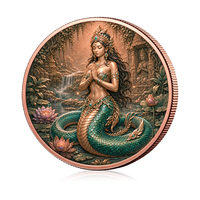 Pièce de monnaie commémorative colorée en cuivre 99,9 % de 5 oz, ronde, en relief 3D, mythique, de collection, vente en gros