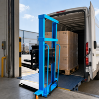 Chariot élévateur électrique monté sur camion de 800 kg, auto-chargeur, transpalette hydraulique portable pour livraison en camionnette et entrepôt