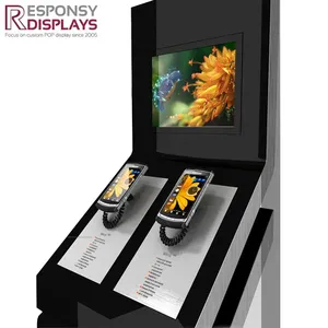 Điện thoại di động hiển thị giá sàn đứng Acrylic kim loại giới thiệu cho cửa hàng điện tử triển lãm thương mại hiển thị gian hàng bán lẻ - Product Image 1