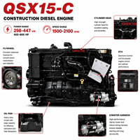Motor Diésel Original Cummins QSX15-C de 15L y 6 Cilindros con Sistema Common Rail Electrónico de 2779 Nm ECM para Excavadora, Plataforma de Perforación y Bulldozer