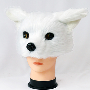 Máscara de <span class=keywords><strong>Animal</strong></span> Peludo Realista, Disfraz de Zorro, Tocado de <span class=keywords><strong>Animal</strong></span>, Máscara de Media Cara de Piel Sintética para Adultos - Product Image 5
