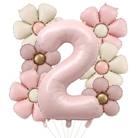 Ensemble de ballons en feuille de papier d'aluminium mat en forme de chiffres de 40 pouces pour les fêtes de Noël, les anniversaires et les décorations de vacances - BooHome