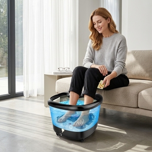 Baignoire Pédicure Portable Multifonction Chauffante Infrarouge Shiatsu Bulles d'Air Bain de Pieds et Galets de Massage <span class=keywords><strong>pour</strong></span> Spa - Product Image 1