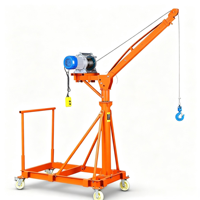 Mini-grue électrique mobile à flèche télescopique à 3 sections 360°, directement de l'usine °   Palans de levage multi-moteurs à rotation optionnelle