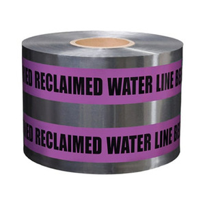 Ruban de signalisation violet pour conduites d'eau récupérée, largeur 3 pouces, épaisseur 3 mil, polyéthylène, marquage de risque - Product Image 1