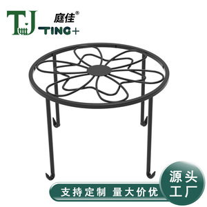 Ensemble de 5 supports à fleurs en fer forgé, design circulaire, style minimaliste, pour utilisation en intérieur, en extérieur, dans le jardin, sur le sol ou sur un bureau. - Product Image 4