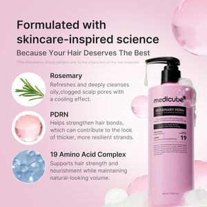 Champú Medicube Rosemary PDRN 400 ml, Refrescante y Engrosador, Cuidado del Cuero Cabelludo para Todo Tipo de Cabello - Product Image 4