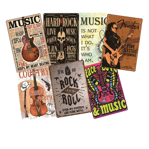 Kim Loại Tin Đăng Retro Rock 'N' Roll Âm Nhạc Dấu Hiệu Cổ Điển Âm Nhạc Poster Tường Nghệ Thuật Trang Trí Cho Âm Nhạc Cafe Pub Club Bar Sắt Mảng Bám A17 - Product Image 1