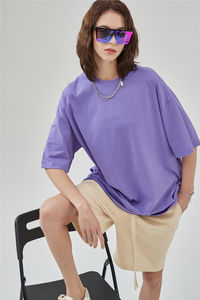 pink Black White Oversize Tshirt Women 100% Cotton Oversized Tshirts Plain Bulk <strong>T-shirt</strong> With logo Custom logo Printed - Product Image 5