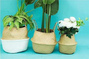 Gestrickter Korb mit Deckel, Wäschekorb aus Rattan, Obstkorb, 20L, Makramee-Küchen-Aufbewahrungsregal, Weidenkorb mit Einlage, Imitation - Product Image 6