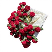 Couverture en forme de bouquet de roses, tricotée à la main en coton, fleurs de muguet toutes saisons, cadeau DIY pour votre petite amie, son anniversaire, Qixi