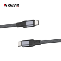 WISESIR kabel pengisi daya Cepat tipe c, kabel PD 60W C ke C Premium 3.0 USB Tipe C 20V 3A untuk iphone 17 16 iPad