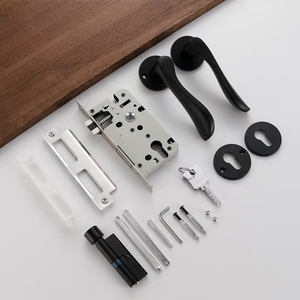 Juego de Cerraduras de Puerta Silenciosas Negras con Llaves, Cerraduras de Manija de Puerta Interior Resistentes, Manijas de Cerradura de Puerta para Dormitorio, Baño y Hogar en General - Product Image 1
