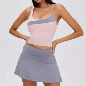 Yoga Shorts Sportswear BH und Rock Anzug Sport kleider Falten kleid Athletic Tennis Uniform für Mädchen - Product Image 3