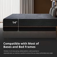 Matelas de lit orthopédique de qualité supérieure en gel à mémoire de forme et en latex, taille Queen et King, compressé, enroulé dans une boîte en carton