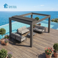 Pergola électrique réglable en aluminium Sweet Home, abri solaire anti-corrosion avec LED pour jardins et cours, idéal pour la détente