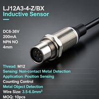 Interrupteur de proximité inductif NPN NO en métal IP54 LJ12A3-4-Z/BX, DC6-36V, distance de détection 4mm, 200mA, filetage M12