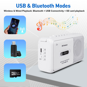 Reproductor <span class=keywords><strong>de</strong></span> Casetes Portátil Retro con Bluetooth, Radio FM/AM, Grabador <span class=keywords><strong>de</strong></span> Casetes, Reproductor USB, SD, TF, Grabación, Sonido Estéreo, AUX, Auto Reverse - Product Image 6