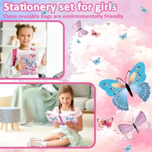 Mini Diario con Candado para Niñas, Set Secreto que Incluye Diario de Cartón con Candado para Niños, Bloc de Notas, 6 Bolígrafos Multicolor, Regla, 112 Páginas - Product Image 6