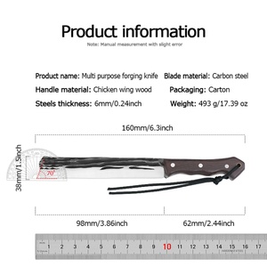 มีดพกพาอเนกประสงค์แบบปรับแต่งได้ ใบมีดสแตนเลส ด้ามไม้ สำหรับงานอุตสาหกรรม ล่าสัตว์ EDC DIY แบบปลายแหลม - Product Image 6