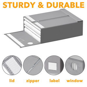Organizador de sábanas para cama, organizador plegable, caja de almacenamiento de lino para 2 ventanas (tamaño Queen y King), organizador de sábanas de lino - Product Image 6