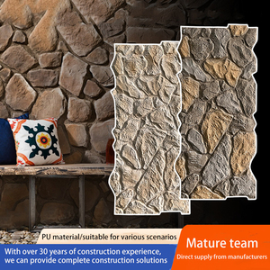 Trọng lượng nhẹ nhân tạo PU văn hóa đá 3D thành phố tường đá nền tường trang trí không thấm nước PU đá tường Bảng điều khiển - Product Image 4