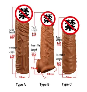 multi functional dildo girth enhancer silicone dildo penis sleeve cover penis ring delay ejaculation extender reusable condom