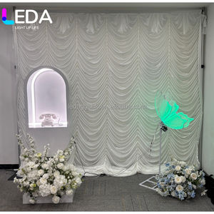 LEDA - Cortina Decorativa de Seda de Hielo con Ondas para Fiestas de Cumpleaños, Bodas y Escenarios, 3 x 3 m - Product Image 1