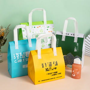 กระเป๋าเก็บความเย็นแบบมีฉนวนกันความร้อน พิมพ์โลโก้ตามสั่ง ใช้ซ้ำได้ สำหรับใส่ของชำ อาหาร ขวดไวน์ กระป๋อง  เป็นมิตรกับสิ่งแวดล้อม - Product Image 1