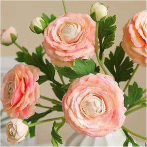 Venta al por mayor de fábrica: Flores artificiales de ranúnculo de tacto real, tipo margarita, para decoración del hogar, bodas, ramo de novia, arreglos florales. - Product Image 5