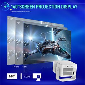 Junuo Tự Động Tập Trung Android 14 4K Máy Chiếu 500ANSI 8K Bản Đị<span class=keywords><strong>a</strong></span> Hy350Max Wifi6 Bt5.4 Allwinner H726 Xách Tay Mini Ngoài Trời Proyector - Product Image 2