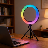 Lumière vidéo de 8 pouces, température de couleur réglable, 120V-230V, anneau lumineux LED avec support de 14 cm