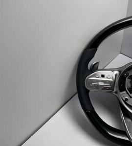 Volante in Legno Personalizzato con Fondo Piatto, Riscaldamento e Vibrazione per <span class=keywords><strong>Mercedes</strong></span> W205 <span class=keywords><strong>C180</strong></span> C200 2014-2021 - Product Image 4