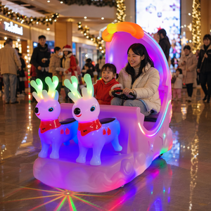 Véhicule de loisirs pour enfants en forme de renne, 12V, à batterie, pour les fêtes, vente en gros, 0618, conception biplace - Product Image 1