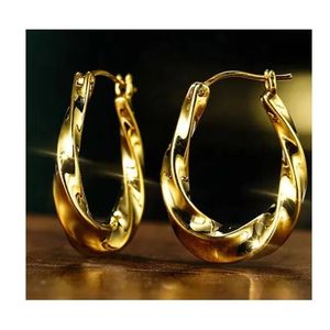 Xinfly China 2023 Daily Wear High Polished Design 18k Yellow Gold Irregular Horseshoe Hoop <b>Huggie</b> Earrings for Women and Girl - Product Image 1