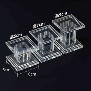 Ensemble de 3 pièces Collier de table Pilier Romain Bijoux Présentoir Anime Block Sculpture Acrylic Riser Display Set - Product Image 2